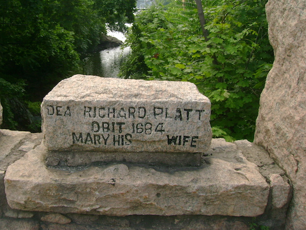 Platt family stone from Memorial Bridge